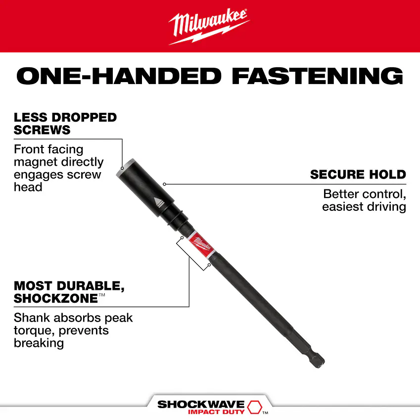 Porta Puntas Extensión Magnética De Impacto 15 cm Milwaukee 48-32-7904 4