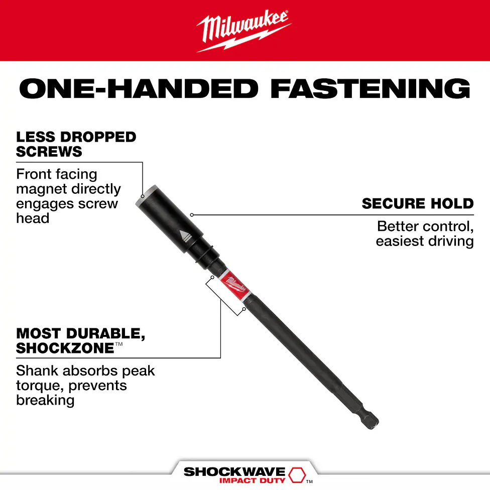 Porta Puntas Extensión Magnética De Impacto 15 cm Milwaukee 48-32-7904 4