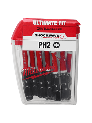 Milwaukee Pack 15 Puntas 2puLG. Ph2 Shockwave Impact Duty 