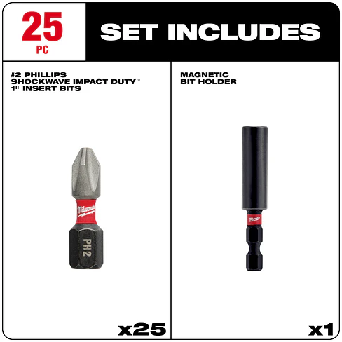 Milwaukee Set De 25 Puntas Ph2 X 25mm + Extensión 48-32-5009 4