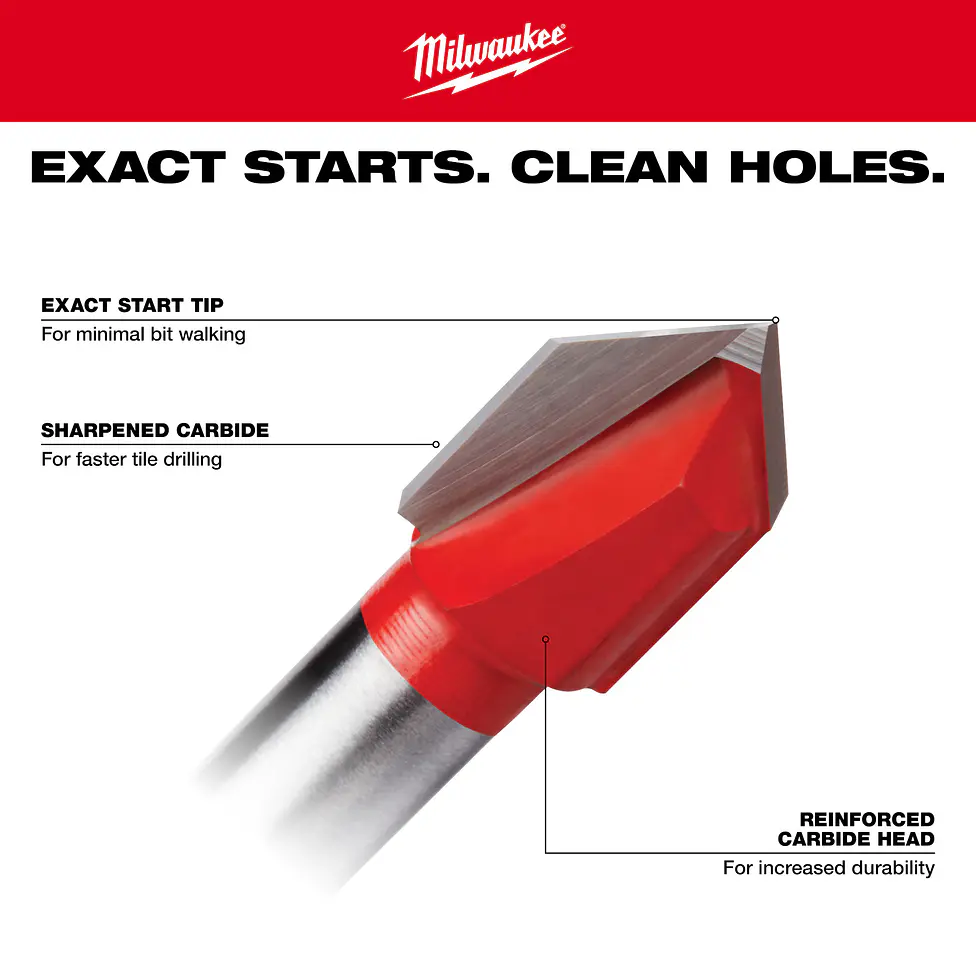 Milwaukee Brocas Para Vidrio Y Cerámica 4 Piezas 48-20-8988 7