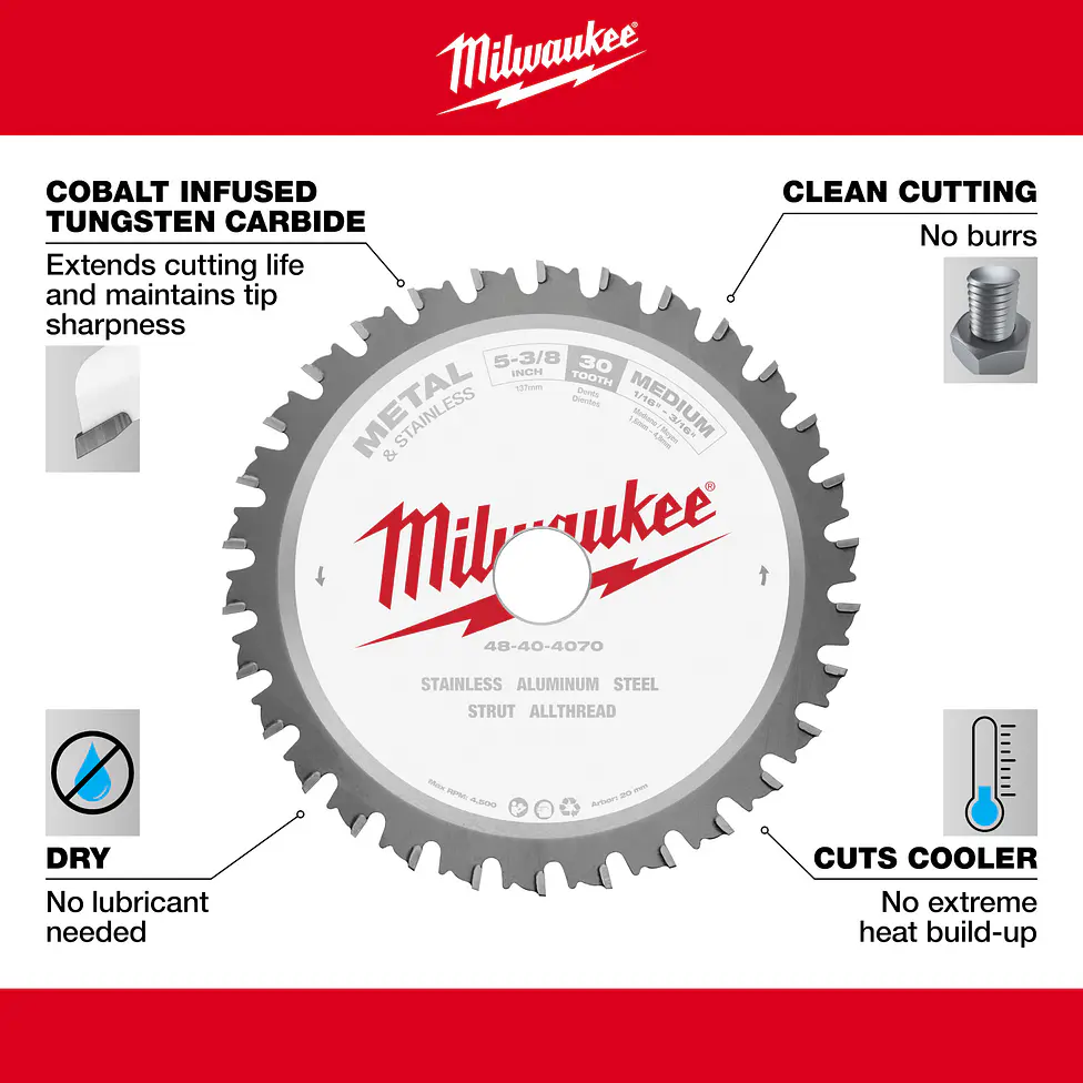 Milwaukee Disco Para Metales Sierra Circular 5-3/8