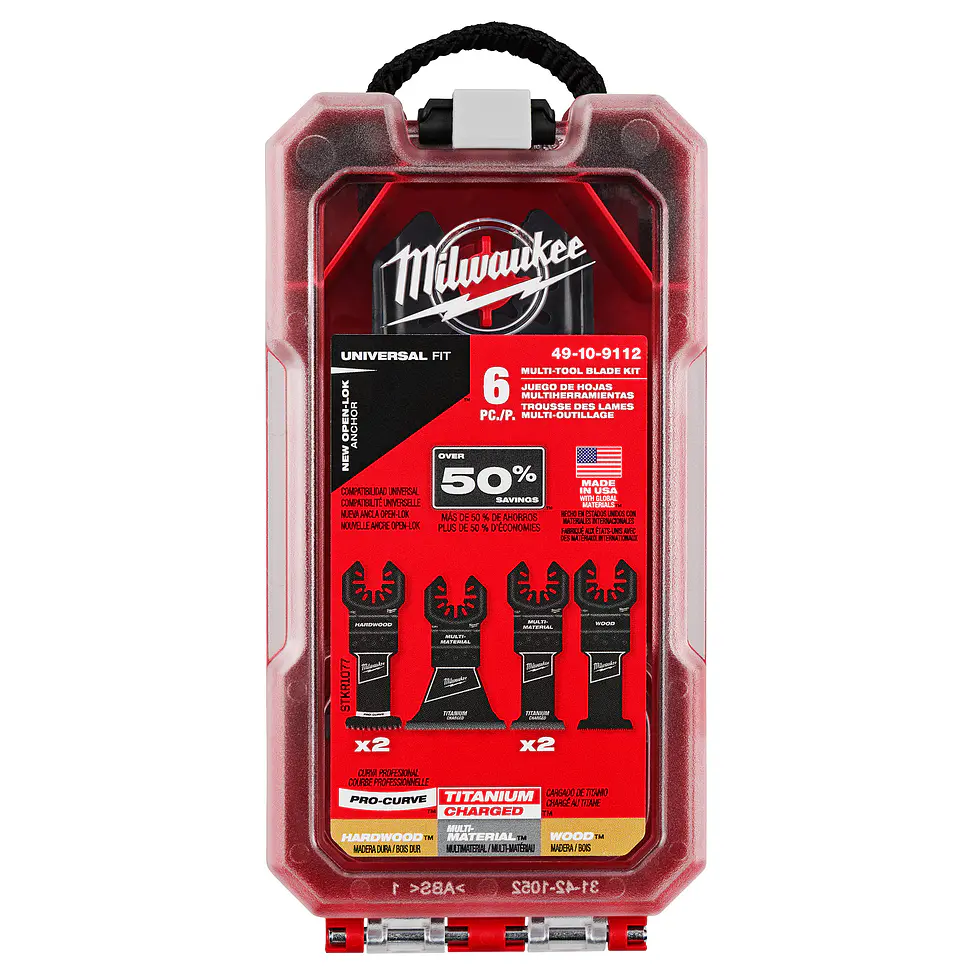 Milwaukee Juego 6 Hojas Para Herramienta Oscilante Multiusos 49-10-9112 2