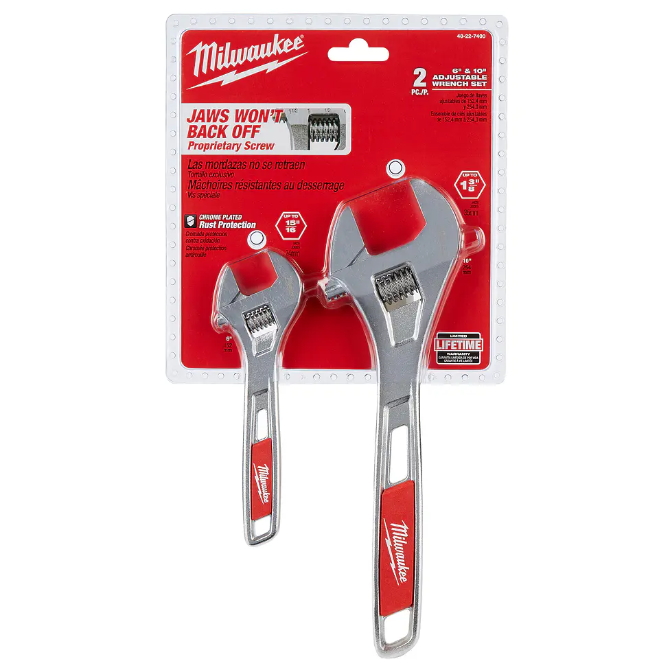 Set 2 Llaves Francesas Milwaukee 6 y 10 Pulgadas 48-22-7400 2