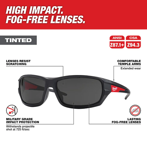 Lentes De Seguridad Milwaukee Oscuros Alto Impacto 48-73-2025 12