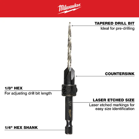 Milwaukee Broca Avellanadora N°6 - 9/64 Madera 48-13-5000 6