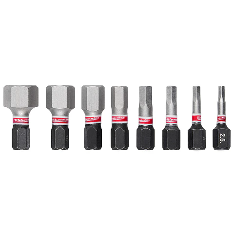 Milwaukee Set De Puntas Allen De Impacto 8 Piezas Largo 25mm 48-32-4617