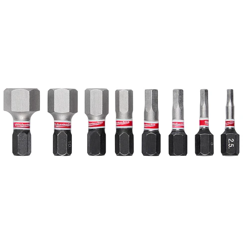 Milwaukee Set De Puntas Allen De Impacto 8 Piezas Largo 25mm 48-32-4617 1