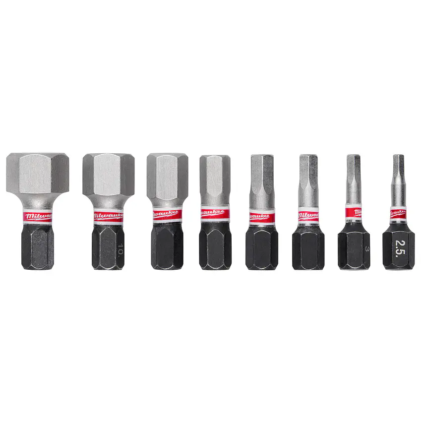 Milwaukee Set De Puntas Allen De Impacto 8 Piezas Largo 25mm 48-32-4617 1