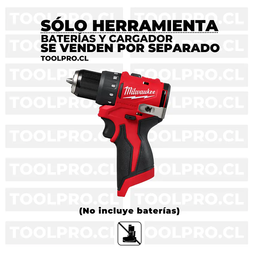 Taladro Milwaukee Subcompacto M12 Brushless 3401-20 2