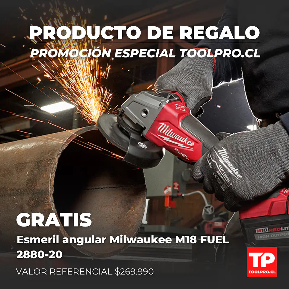Milwaukee Kit Taladro + Atornillador M18 Fuel 4 Generación 3697-22 + Esmeril 2