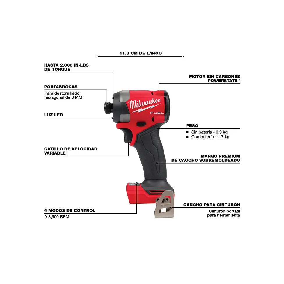 Atornillador de Impacto Milwaukee M18 Fuel 4ta Gen 2953-20 + Maleta 6