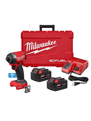 Milwaukee Kit Atornillador de Impacto M18 Fuel 4ta Gen One Key 2957-20 + 2 baterías