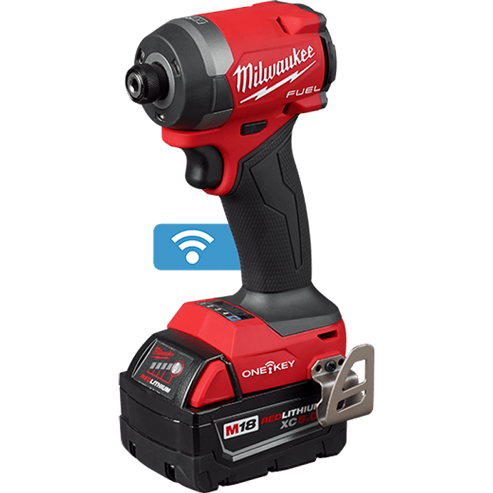 Milwaukee Kit Atornillador de Impacto M18 Fuel 4ta Gen One Key 2957-20 + 2 baterías 7