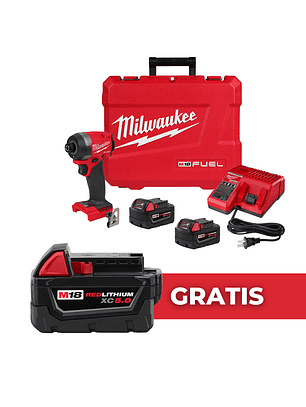 Milwaukee Kit Atornillador de Impacto M18 Fuel 4ta Gen 2953-22 + Batería