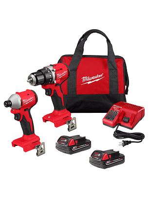 Milwaukee Kit Taladro y Atornillador Compactos M18 Brushless 3692-22CT