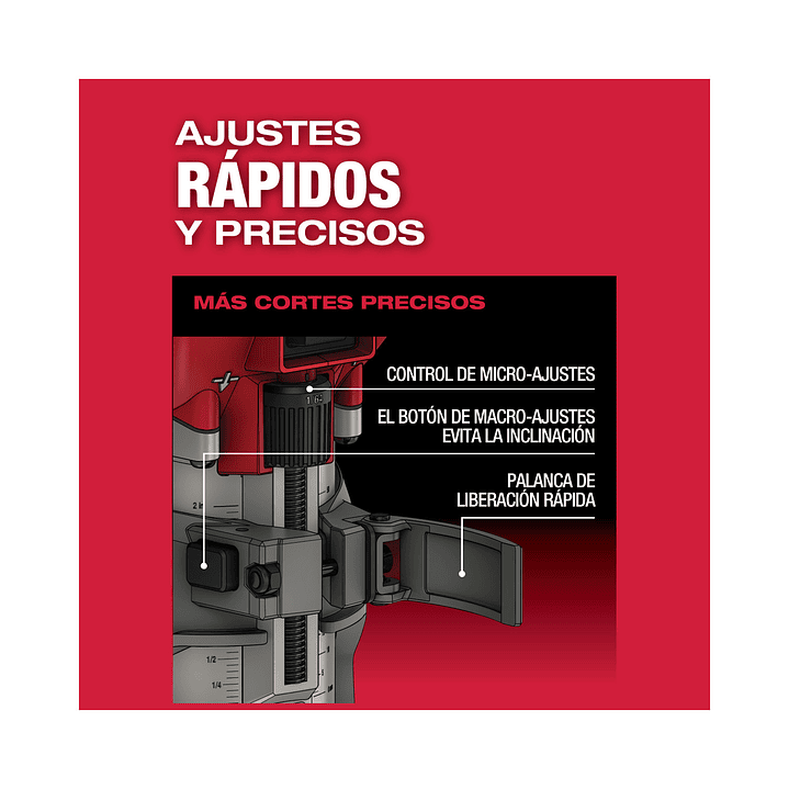 Milwaukee Router M18 Fuel 1.25hp Modelo 2723-20 Solo herramienta 9