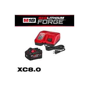Milwaukee Pack Batería M18 Forge 8 Amperios + Cargador Rápido 48-59-1881