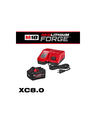 Milwaukee Pack Batería M18 Forge 8 Amperios + Cargador Rápido 48-59-1881