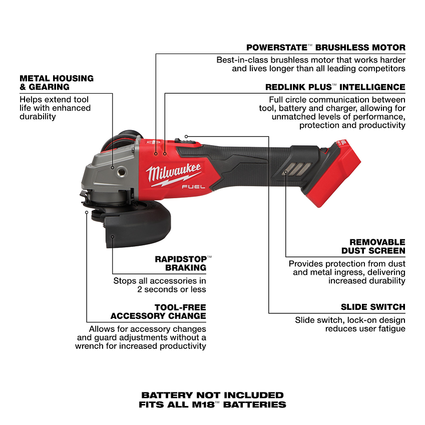 Esmeril Milwaukee M18 FUEL Velocidad Variable 5
