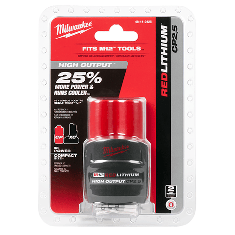 Milwaukee Batería M12 High Output 2.5 Amperios 48-11-2425