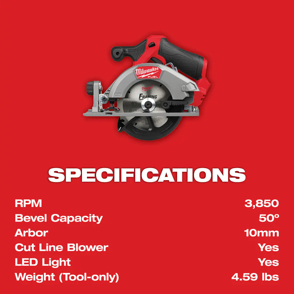 Sierra Circular 5-3/8 Milwaukee M12 Fuel 2da Gen 2521-20 15