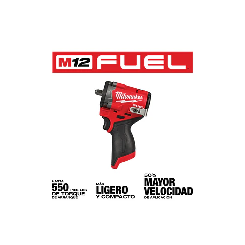 Llave de Impacto Milwaukee M12 FUEL Stubby 1/2” 745 Newton Metro 2563-20 3