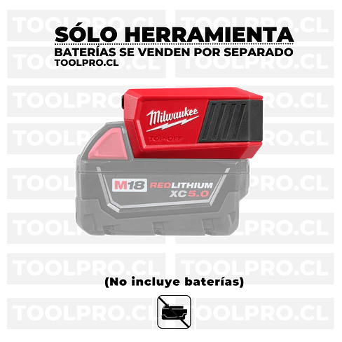 Cargador y Fuente de Alimentación USB Milwaukee M18 TOP-OFF 2847-20 2