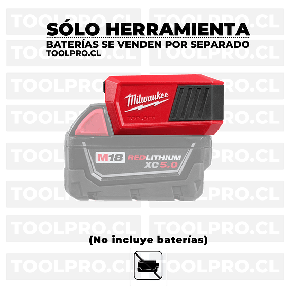 Cargador y Fuente de Alimentación USB Milwaukee M18 TOP-OFF 2847-20 2