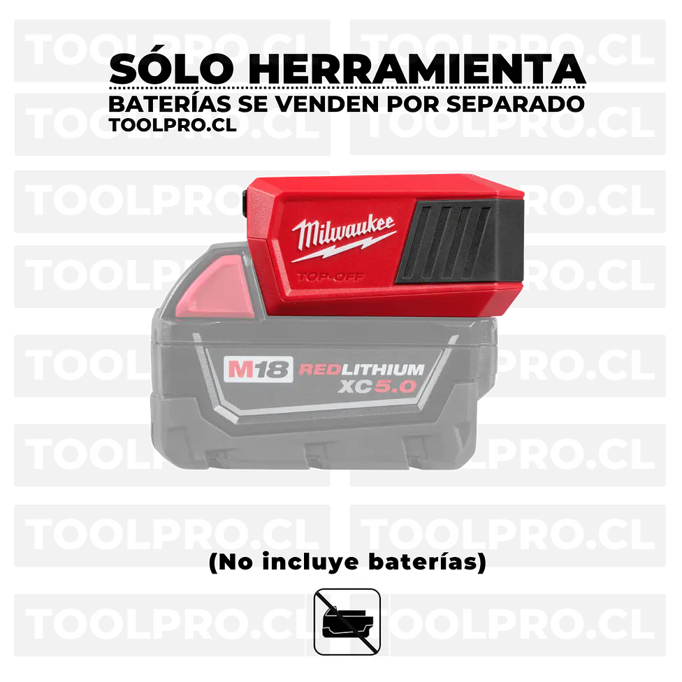 Cargador y Fuente de Alimentación USB Milwaukee M18 TOP-OFF 2847-20 2