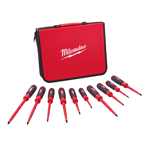 Milwaukee Set 10 Destornilladores Aislados 1000 V Con Estuche 48-22-2210