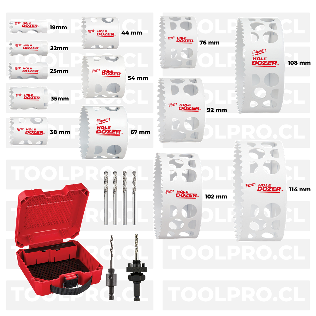 Milwaukee Set De Sierras Copa Multi Material Hole Dozer 20 Piezas 49-22-4170 3