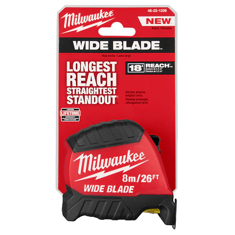 Milwaukee Huincha De Medir 8 Metros Hoja Ancha 48-22-1226 Wide Blade