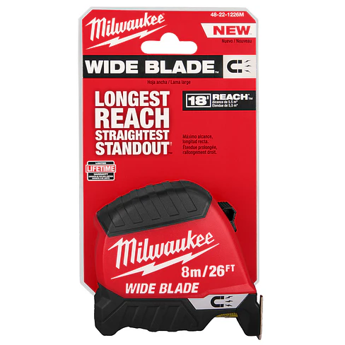 Huincha De Medir 8 Mt Milwaukee Punta Magnética Hoja Ancha 48-22-1226M 2