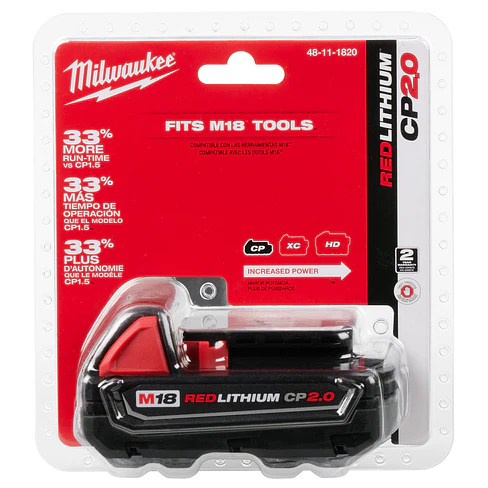 Milwaukee Batería M18 CP 2.0 Amperios Sellada 48-11-1820 1