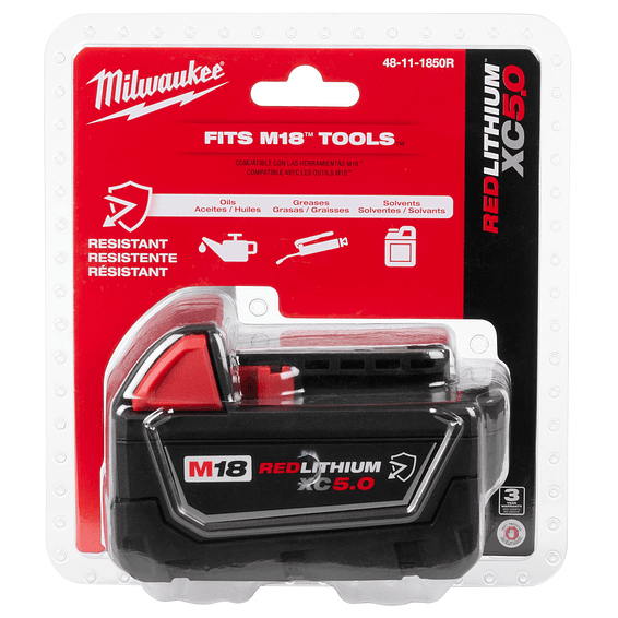 Milwaukee Batería M18 Xc5.0 A Versión Resistente Sellada 48-11-1850R 1
