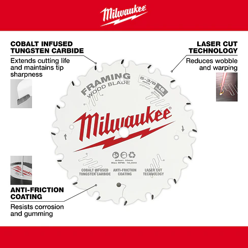 Milwaukee Disco Sierra Circular 5-3/8  16 Dientes Madera 48-40-0522 4