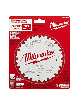 Milwaukee Disco Sierra Circular 5-3/8  16 Dientes Madera 48-40-0522
