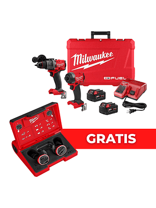 Milwaukee Kit Taladro + Atornillador M18 FUEL 4ta Gen 3697-22 + Audífonos