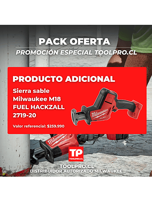 Milwaukee Kit Taladro + Atornillador M18 FUEL 4ta Gen 3697-22 + Sierra sable