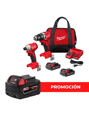 Milwaukee Kit Taladro y Atornillador M18 Brushless 3692-22CT + Batería 5 Ah