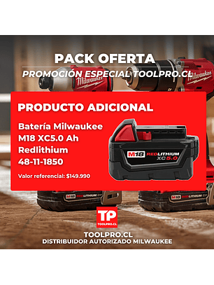 Milwaukee Kit Taladro y Atornillador M18 Brushless 3692-22CT + Batería 5 Ah