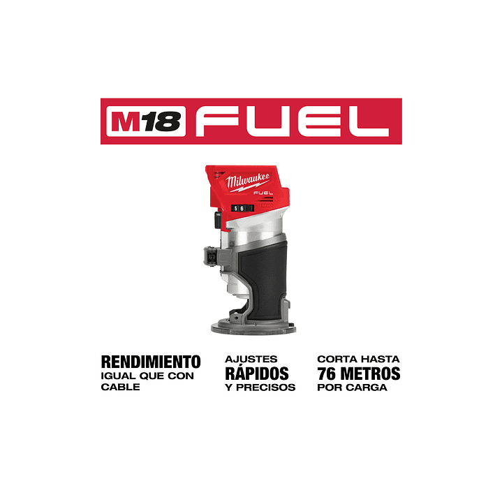 Milwaukee Router M18 Fuel 1.25hp Modelo 2723-20 + Batería 5 Ah 3
