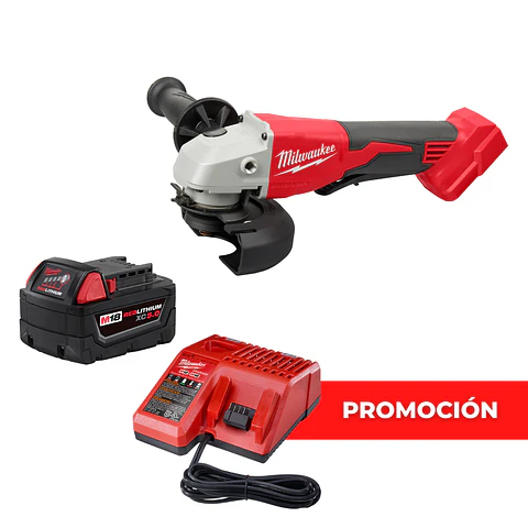 Esmeril Angular Milwaukee M18 Brushless 2686-20 + Batería y cargador