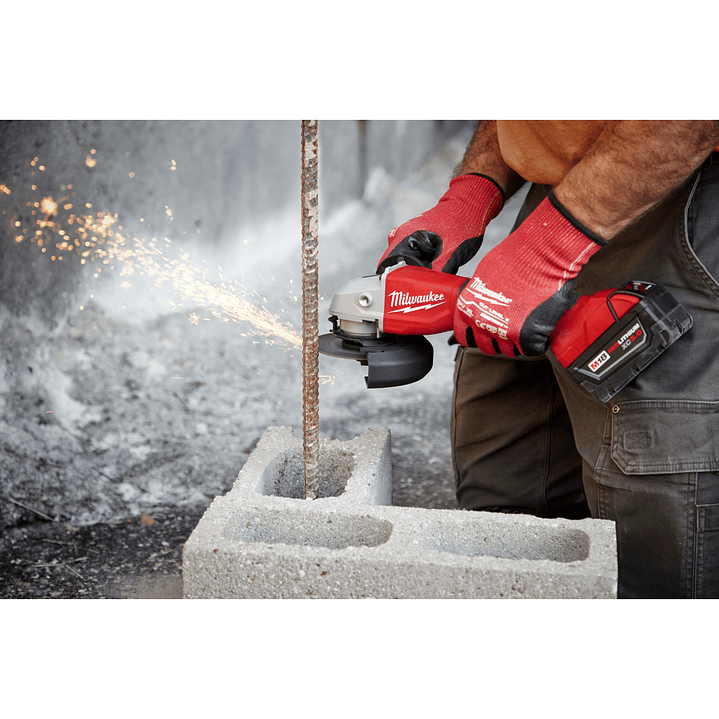 Milwaukee Esmeril Angular M18 Brushless 2686-20 + Batería y cargador 9