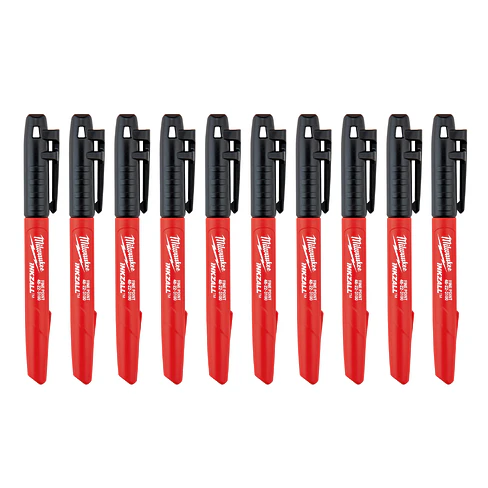 Milwaukee 10 Marcadores Permanentes Negro Inkzall Punta Fina Negro 1