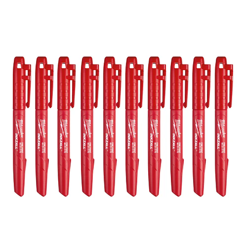 Milwaukee 10 Marcadores Permanentes Inkzall Punta Fina Rojo 1