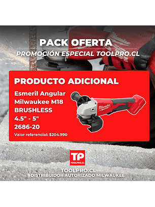 Milwaukee Kit Taladro + Atornillador de Impacto M18 Brushless + Esmeril