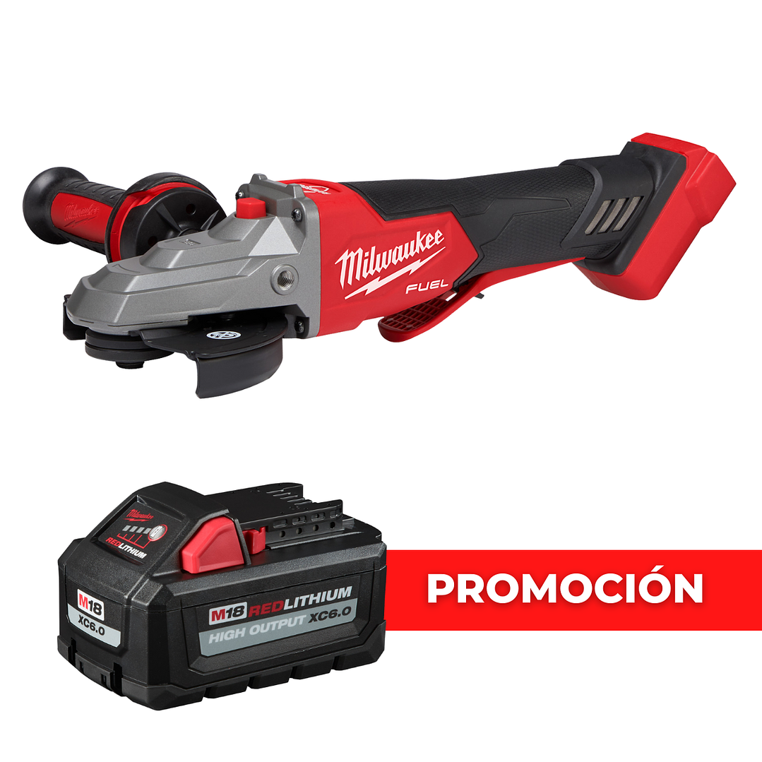 Milwaukee Esmeril M18 Fuel 5 Pulgadas Cabezal Plano 2886-20 + Batería 1