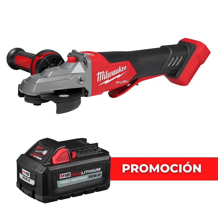 Milwaukee Esmeril M18 Fuel 5 Pulgadas Cabezal Plano 2886-20 + Batería 1